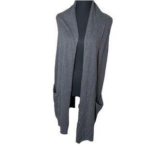 Calvin Klein Women’s Sleeveless‎ Open Front Cardigan Long Vest Gray XS